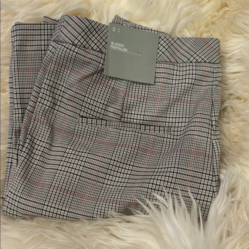 Women’s  Black tan pink Plaid Pants